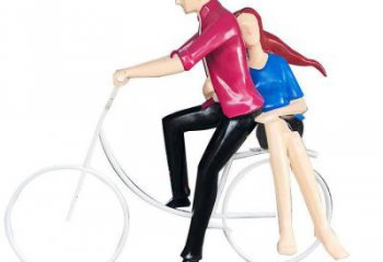 現代騎車人雕塑廠家 大型別墅區(qū)擺件 不銹鋼騎車人雕塑廠