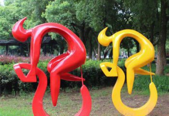 幾何騎車(chē)雕塑廠家 幼兒園小品 創(chuàng)意不銹鋼騎車(chē)雕塑廠