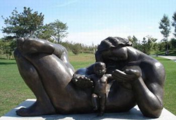 草地母愛(ài)雕塑廠家 現(xiàn)代公園小品 大型不銹鋼母愛(ài)雕塑廠