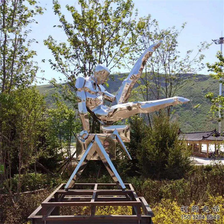 幾何體操雕塑廠家  鏡面小品  創(chuàng)意不銹鋼體操雕塑生產