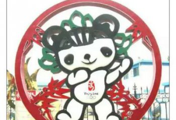 現代福娃雕塑廠家 大型別墅區(qū)擺件  剪紙不銹鋼福娃雕塑廠