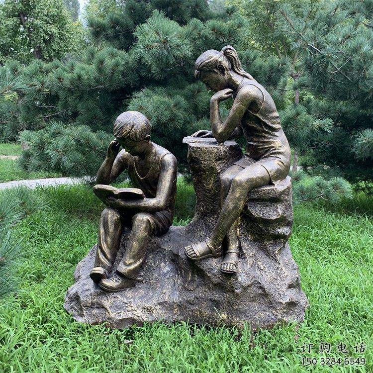 別墅區(qū)小學(xué)生雕塑廠家 大型公園擺件 制作小學(xué)生雕塑廠家