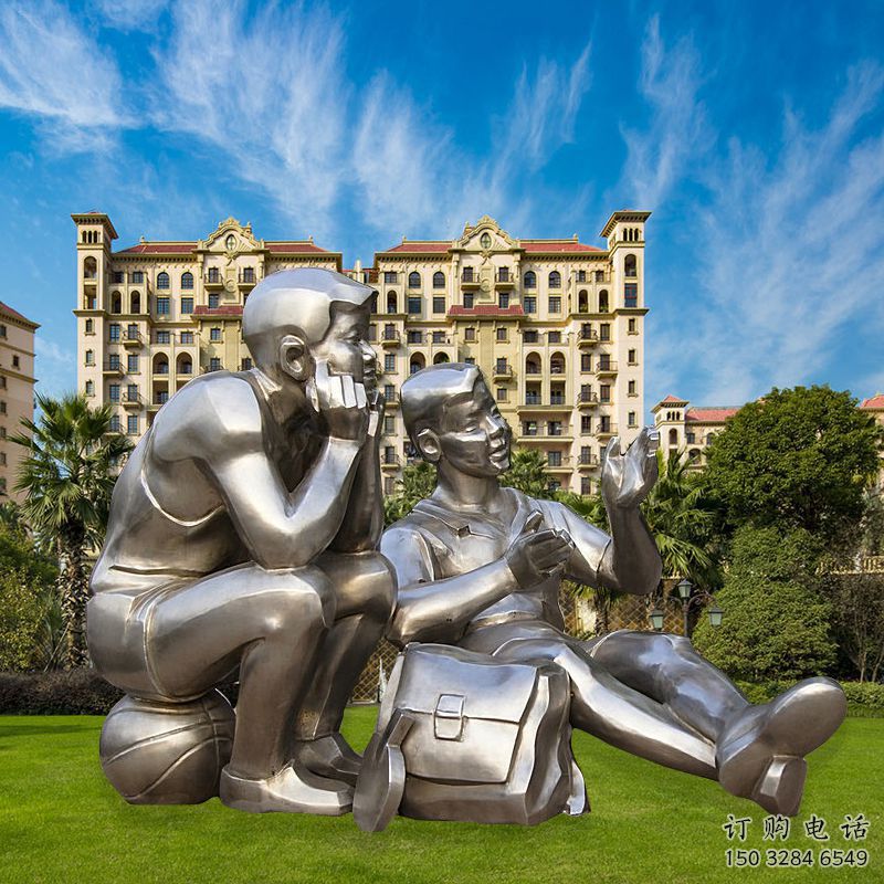 鏡面小學(xué)生雕塑廠家 大型擺件 大型不銹鋼小學(xué)生雕塑特點(diǎn)