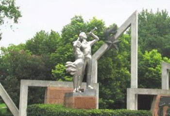 拉絲少先隊雕塑廠家  創(chuàng)意擺件 廣場不銹鋼少先隊雕塑廠