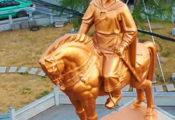 烤漆岳飛雕塑廠家  廣場(chǎng)小品  大型岳飛雕塑制作廠