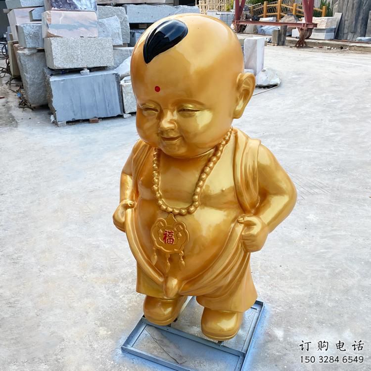 鍍金嬰兒雕塑廠家 鑄造擺件 創(chuàng)意不銹鋼嬰兒雕塑工廠