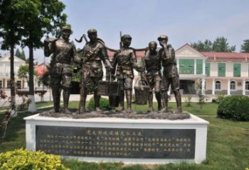 戶外擁軍雕塑廠家 噴漆小品  公園擁軍雕塑報(bào)價(jià)