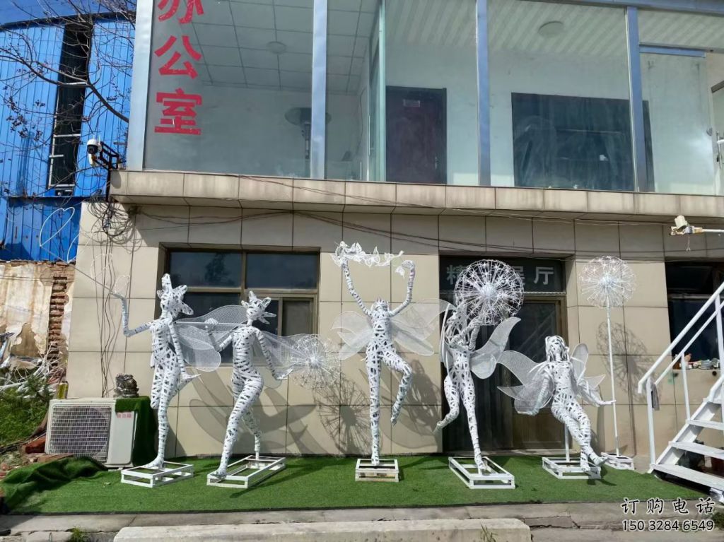 創(chuàng)意花仙子雕塑廠家 現(xiàn)代小品 公園不銹鋼花仙子雕塑廠