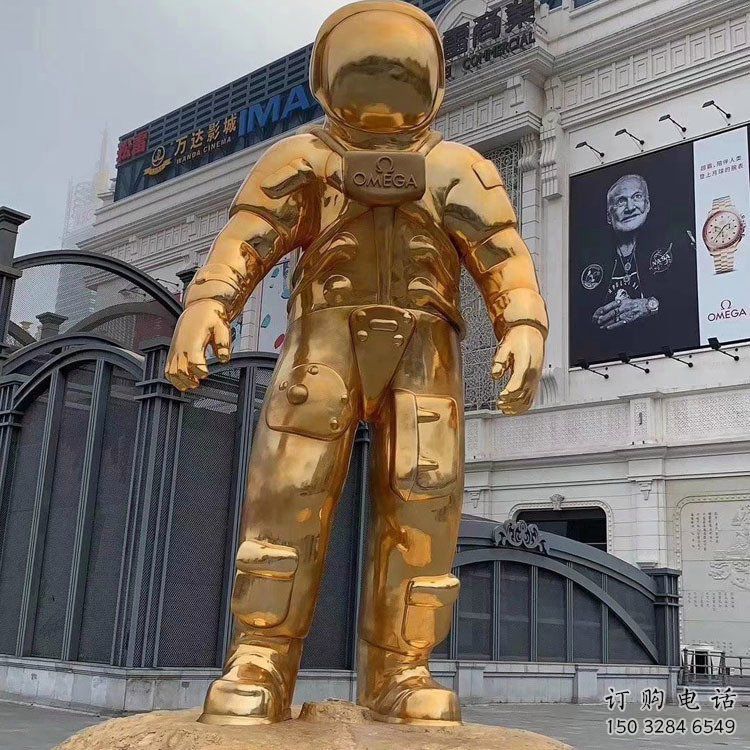 鍍金外星人雕塑廠家 廣場擺件  現(xiàn)代外星人雕塑廠