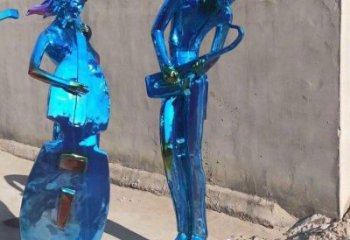 電鍍音樂人雕塑廠家 園林?jǐn)[件  創(chuàng)意不銹鋼音樂人雕塑廠
