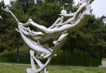 戶外美人魚雕塑廠家 鏡面公園小品  廣場(chǎng)不銹鋼美人魚雕塑廠