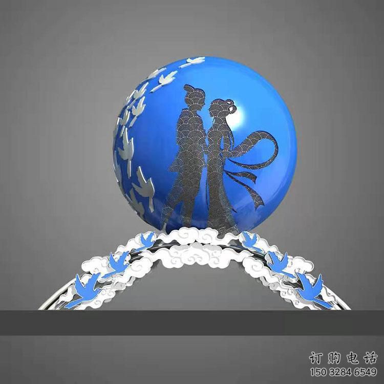 廣場(chǎng)牛郎織女雕塑廠家  創(chuàng)意小品  現(xiàn)代牛郎織女雕塑廠