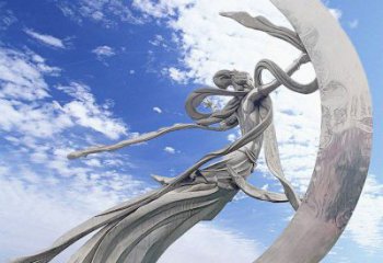 戶外嫦娥奔月雕塑廠家 噴漆小品  現(xiàn)代嫦娥奔月雕塑廠