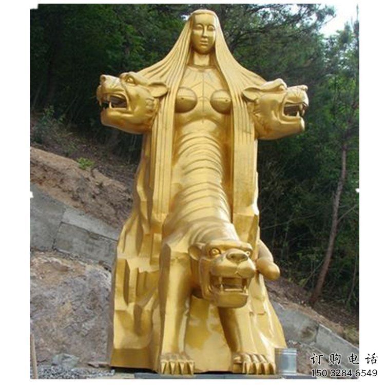 彩繪女?huà)z補(bǔ)天雕塑廠家 公園擺件 街頭女?huà)z補(bǔ)天雕塑廠