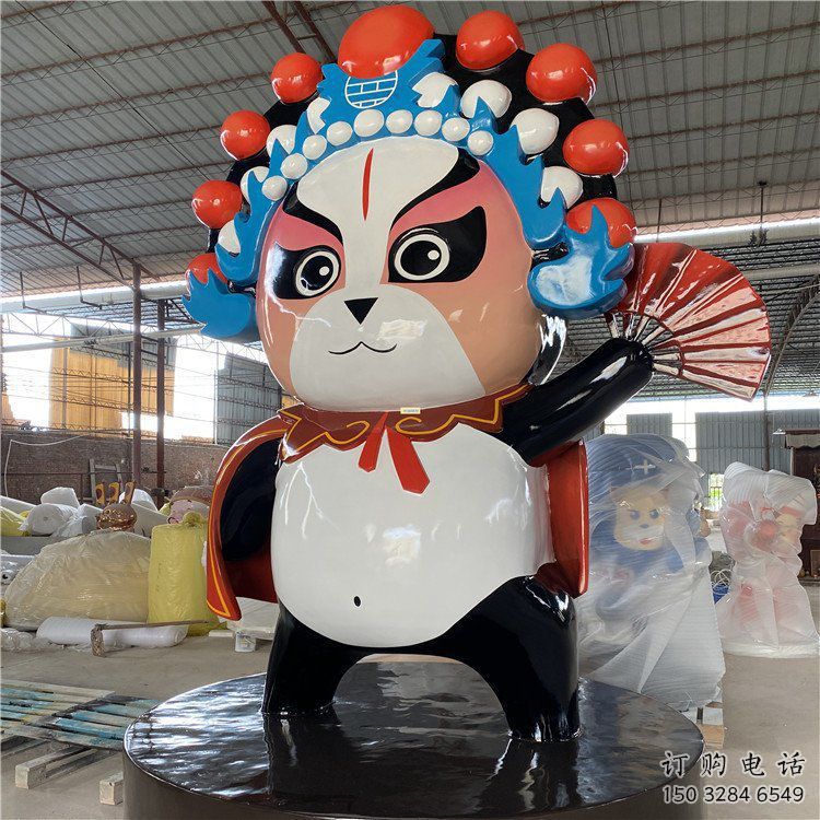 中式變臉雕塑廠家  現(xiàn)代創(chuàng)意小品  戶外彩繪變臉雕塑擺件