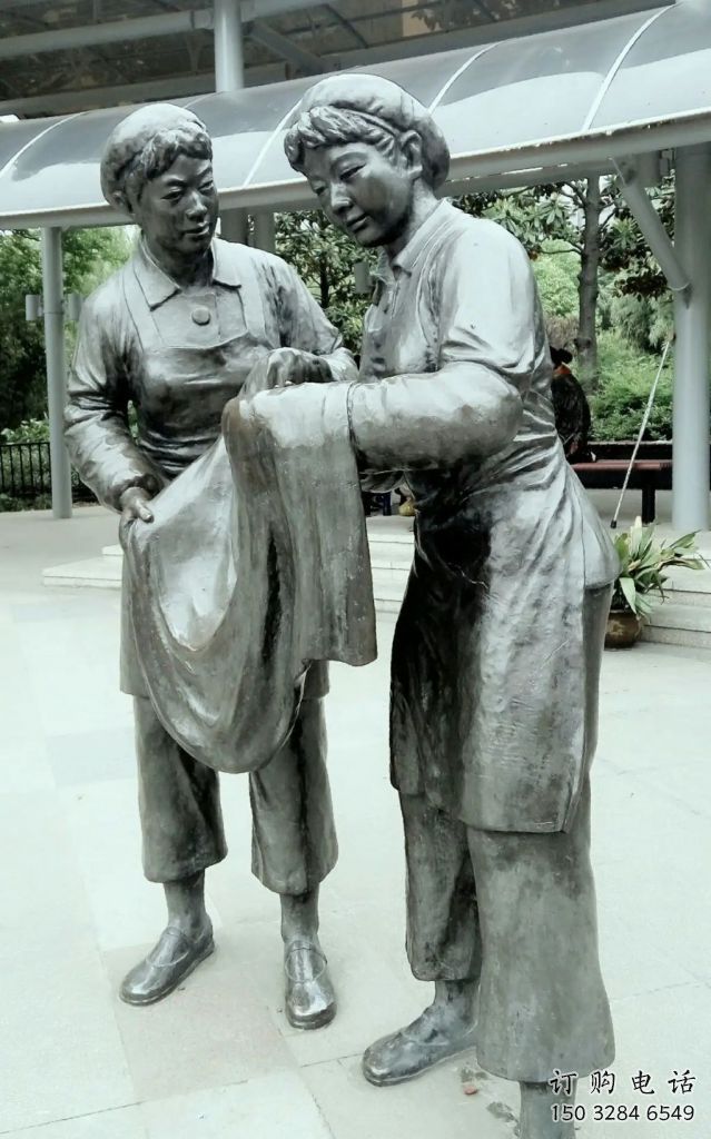 公園女工雕塑廠家 戶外仿古擺件  創(chuàng)意烤漆女工雕塑