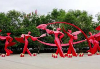 體育扭秧歌雕塑廠家 剪影運(yùn)動小品 商業(yè)街不銹鋼扭秧歌雕塑廠