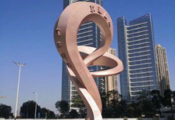 現代指示牌雕塑廠家 大型戶外擺件  創(chuàng)意烤漆不銹鋼指示牌雕塑