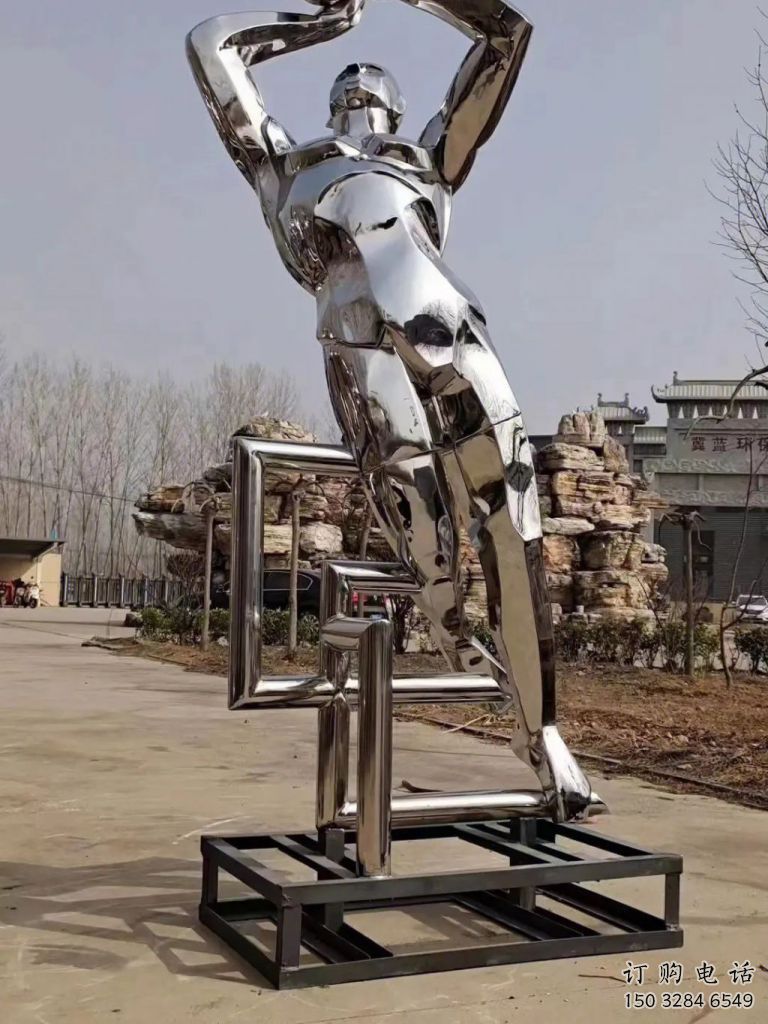 創(chuàng)意飛躍雕塑廠家  校園小品  大型不銹鋼飛躍雕塑
