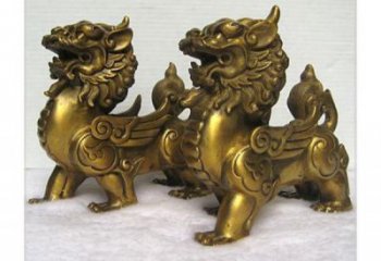 仿古貔貅雕塑廠家  鑄造廣場(chǎng)小品 戶外噴漆貔貅雕塑擺件