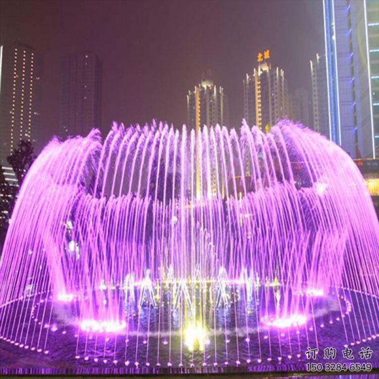 噴泉雕塑廠家，彩色燈光水景，不銹鋼燈光噴泉雕塑廠家