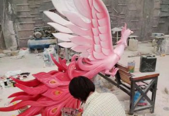供應公園鳳凰雕塑廠家 酒店門口雕塑 彩繪擺件