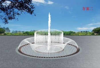 選用噴泉雕塑，燈光數(shù)控效果，公園廣場大型噴泉雕塑