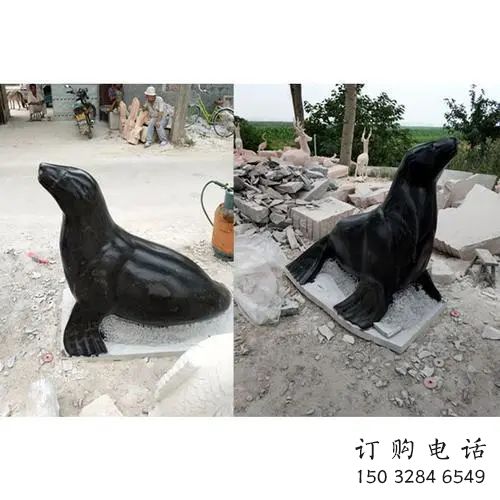 指用廣場(chǎng)海豹雕塑 公園仿真雕塑 抽象擺件