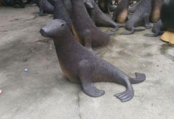 田間海豹雕塑價(jià)格 彩繪仿真雕塑 園林?jǐn)[件