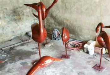 湖北庭院鳥類雕塑，現(xiàn)代小品，彩繪工藝