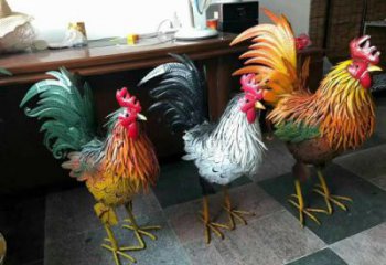 新疆室內(nèi)小雞雕塑，動(dòng)物小品，鐵藝工藝