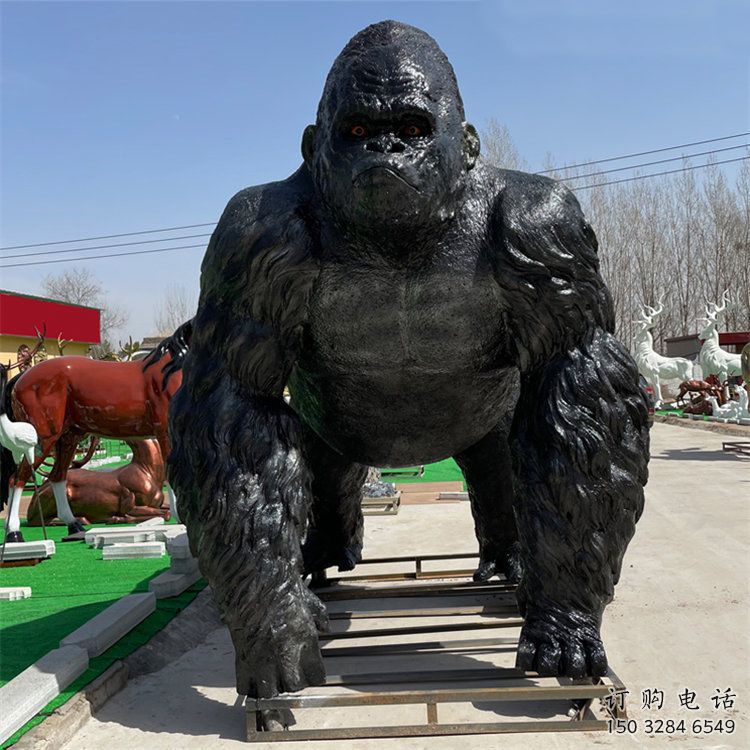 寧夏操場(chǎng)猩猩雕塑，公園題材，剪影工藝