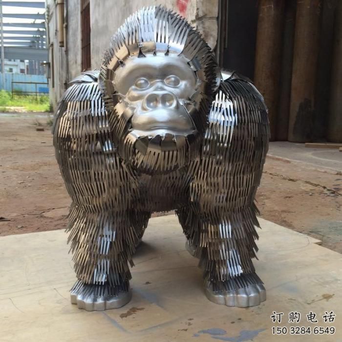 浙江庭院猩猩雕塑，動物主題，拉絲工藝