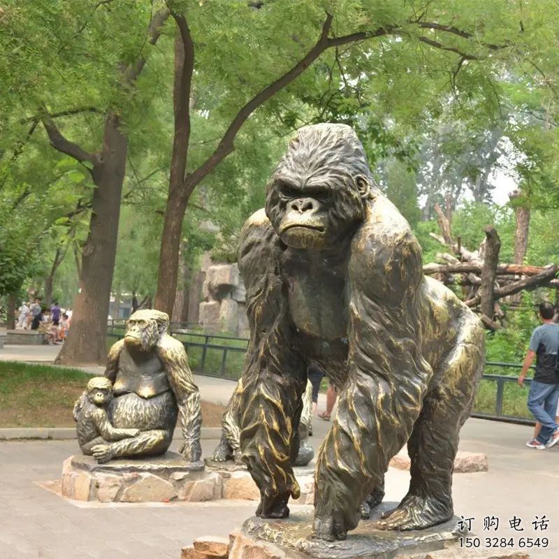 福建校園猩猩雕塑，可愛題材，噴漆工藝
