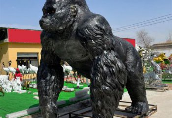 河北酒店猩猩雕塑，家禽主題，鍍銅工藝