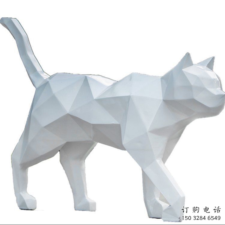 小區(qū)貓咪雕塑廠家，拉絲海洋雕塑，抽象效果