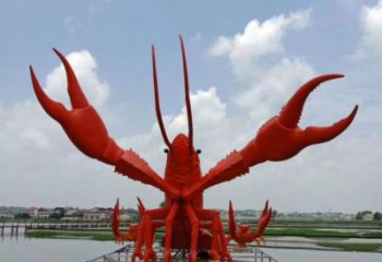 生產(chǎn)彩繪龍蝦雕塑 仿真動(dòng)物雕塑 步行街?jǐn)[件