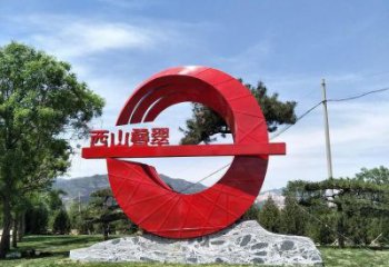 房地產(chǎn)精神堡壘雕塑廠家 現(xiàn)代景觀標(biāo)牌雕塑 幾何標(biāo)識雕塑