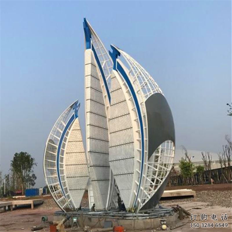 戶外帆船雕塑廠家，鍍金歐式雕塑，鍍金工藝