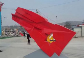 售樓部黨徽雕塑生產(chǎn)商，戶外景觀雕塑，烤漆題材