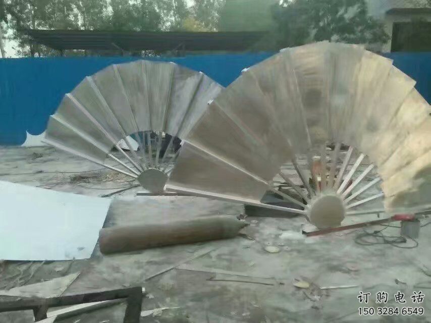 預(yù)定抽象扇子雕塑 啞光景觀雕塑 室內(nèi)扇形雕塑