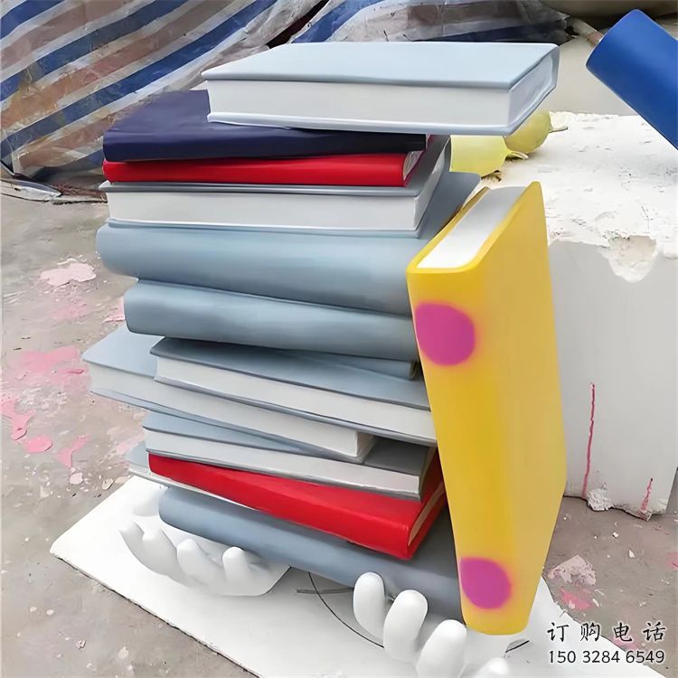 書雕塑廠家，重疊造型結(jié)構(gòu)，公園戶外不銹鋼雕塑 (1)