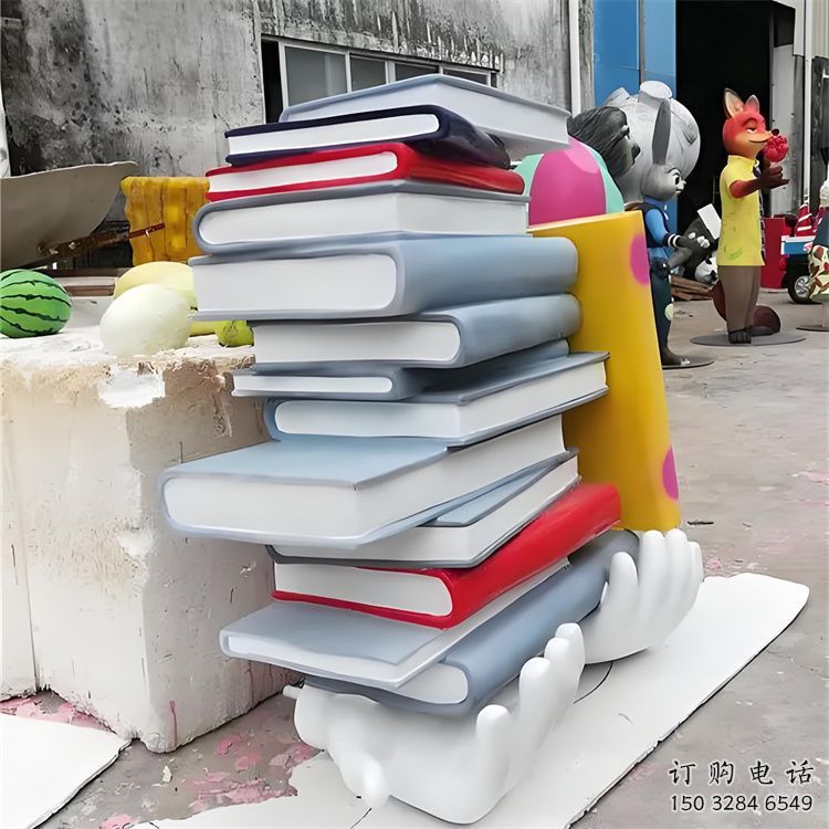 書雕塑廠家，重疊造型結(jié)構(gòu)，公園戶外不銹鋼雕塑 (3)
