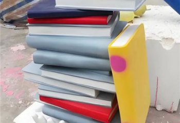 書雕塑廠家，重疊造型結(jié)構(gòu)，公園戶外不銹鋼雕塑 (1)