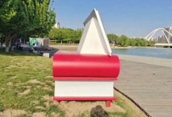 書雕塑廠家，重疊造型結(jié)構(gòu)，公園戶外不銹鋼雕塑 (10)