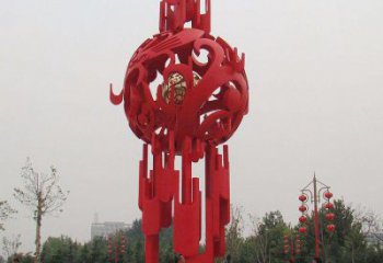 鋼管燈籠雕塑供應商 異形噴水雕塑 農(nóng)村雕塑制作