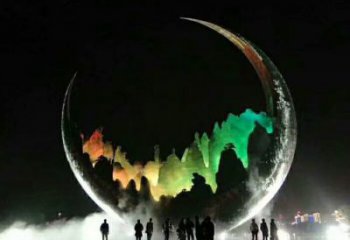 城市月亮雕塑廠家，網(wǎng)格體育雕塑，古銅效果