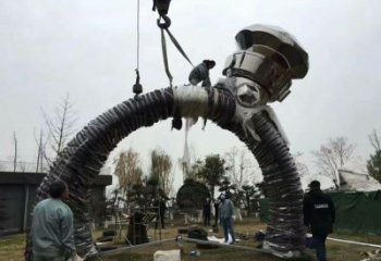 觀賞型現(xiàn)代指環(huán)雕塑 大型別墅區(qū)標(biāo)識(shí)雕塑 彩繪戒指環(huán)雕塑