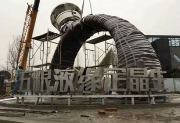 中式指環(huán)雕塑生產(chǎn)商 啞光標(biāo)識(shí)雕塑 游樂場(chǎng)戒指環(huán)雕塑效果圖