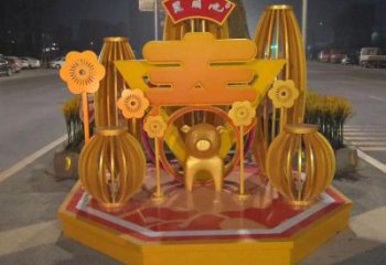 現(xiàn)代春字雕塑承接，慶典風(fēng)格，不銹鋼春字雕塑廠